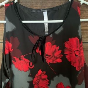 Kensie Rose shift dress with velvet tie